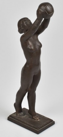Skulptur statusett i bronse - K. Skinnarland Norge 1946
