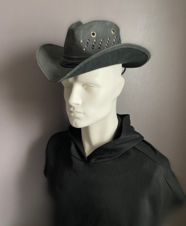 Western/ cowboy hatt i sort skinn