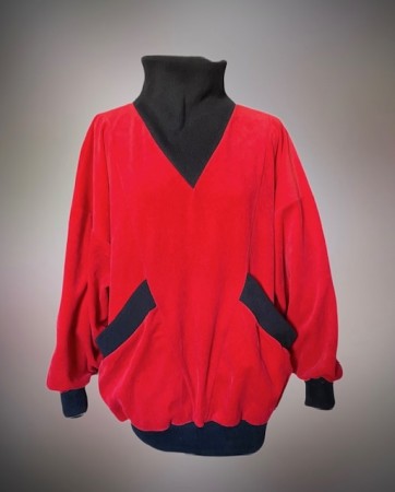 Palmers rød velur genser jumper str S/M/ L - 1980 tallet