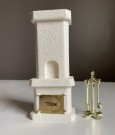 Lundby dukkehus møbel interiør 1:18 - peis/ vedovn/ kakkelovn og peissett 1980/ 90 tallet thumbnail