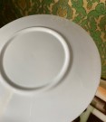 Art deco antikk dessert sett/ fruktservice sprøytemalt steingods/ keramikk geometrisk motiv - Tyskland 1930 tallet thumbnail