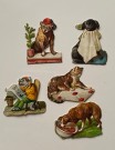 Antikke viktorianske glansbilder miniglans komisk/ katt/ hund/ dyremotiv 1890-1910  thumbnail