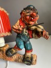 Figurkunst troll vegglampe med skjerm - Hauketo Gino Manca 1960/ 70 tallet thumbnail