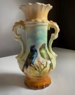 Antikk Art Deco vase i porselen, fuglemotiv - Tyskland/ Østerrike/ Tsjekkia thumbnail