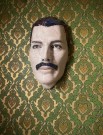 Raku Ceramic Mask Sculpture Freddy Mercury veggmaske keramikk Maria Primolan Italia 2021 thumbnail