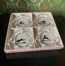 Barutstyr askebeger småskåler i original eske art deco design rådyr/ hjort/hare motiv Czechoslovakia 1950/60-tallet thumbnail