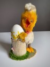 Påskedekor kitsch kylling eggeholder piperens og papp - 1950/ 60 tallet thumbnail