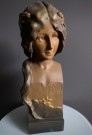 Antikk Art nouveau kvinnebyste i gips - Tyskland, 1900 tallet thumbnail