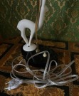 Bordlampe med skjerm Art Deco design rådyr bambi porselensfigur Villeroy & Boch thumbnail