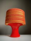 Oransje bordlampe i opalin glass med skjerm - Fagerhults Belysning Sweden 1960/ 70 tallet thumbnail
