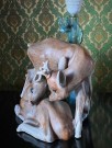 Stor bambi/ rådyr figur bordlampe i matt glasert keramikk 1950/ 60 tallet thumbnail
