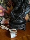 Orientalsk kitsch bordlampe figurlampe drage med skjerm 1970/80-tallet thumbnail