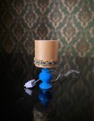 Lundby dukkehus møbel tilbehør - Romantica blå bordlampe med skjerm (6169) 1970 tallet thumbnail