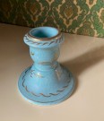 Art Deco signert håndmalt antikk lysestake fisk maritimt motiv Gouda keramikk Holland 1920/30 tallet thumbnail