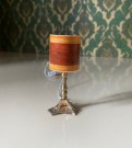 Lundby dukkehus møbler tilbehør 1:18 - stor bordlampe med messingfot (6163) 1980 tallet thumbnail
