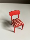 Lundby dukkehus møbler tilbehør 1:18 - Continental kjøkken rød stol (2522) 1970 tallet thumbnail
