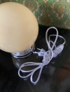 Art Deco Funkis antikk taklampe rund opalin glasskuppel og aluminium sokkel 1930-tallet thumbnail