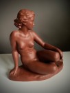 Stor dame/ kvinne terrakottafarget gips aktfigur/ skulptur/ statue 1051 - Cortendorf Germany Tyskland 1950/ 60 tallet thumbnail