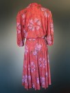 Bloch  design langermet mørke rød blomstret kjole str 42 - Danmark 1970 tallet thumbnail