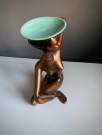 Stor dame/ kvinne bronsefarget keramikk aktfigur/ skulptur 1089 - Cortendorf Western Germany Tyskland 1950/ 60 tallet thumbnail