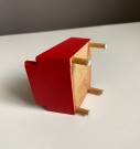 Lundby dukkehus møbler tilbehør 1:18 - Rød skinnstol/ fåtölj (5158) 1960 tallet thumbnail