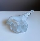 Elg glassfigur/ skulptur i hvitt/klart kunstglass thumbnail