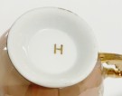 Mocca/ mokka kaffekopp kuvert luster glasur, rosemotiv og gulldekor - Maruei Japan 1960 tallet thumbnail