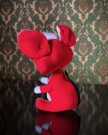Juledekor kitschy rød plysj/ plush julemus - Japan 1960 tallet thumbnail