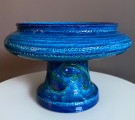 «Liberty Blue», stor stetteskål i keramikk - Aldo Londi/ Bitossi Italia, 1970 tallet thumbnail