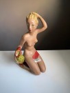 Stor signert Gino Manca akt kvinne/ dame figur/ skulptur/ statue i gips 1959 thumbnail