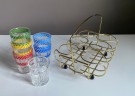 Shots/ likør/ aperitiff glass i string stativ - 1960 tallet thumbnail