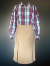 COURTAULDS Lirelle beige plissé skjørt med høyt liv  Str M/ 38 - 1960 tallet thumbnail