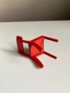 Lundby dukkehus møbler tilbehør 1:18 - Continental kjøkken rød stol (2522) 1970 tallet thumbnail