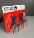 LISA dukkehusmøbler 1:18 - 2 stk blå stoler (103), 1970/80 tallet thumbnail