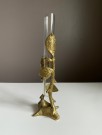Høyhalset enkel vase i glass og messing, jugendstil - Made in Italy 1970/ 80 tallet thumbnail