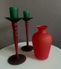 Lysestaker frostet kunstglass - Christiania GlasMagasin Norge, 1990/00 tallet thumbnail