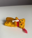 Gul mini miniatyr bamse teddybjørn - 1950 tallet thumbnail