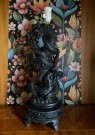 Orientalsk kitsch bordlampe figurlampe drage med skjerm 1970/80-tallet thumbnail