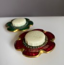 Emaljert antikk salt og pepper bøsser/ kryddersett - Einar Modahl Norge 1920 -1950 thumbnail