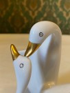 Fugl/ andepar håndmalt porselensfigur med gull detaljer - Holohaza Hungary thumbnail