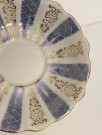 Mocca/ mokka kaffekopp kuvert med luster glasur, blomstermotiv og gulldekor thumbnail
