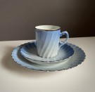Kuvert Blå Maud modell Bogstad kaffe/ bordservice i porselen med sølvdekor - Porsgrund porselen PP Norge  thumbnail
