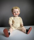 Antikk sovedukke i biscuit porselen 45 cm - FRANZ SCHMIDT & CO Tyskland 1910/ 20 tallet thumbnail