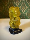 Haugesunds Sparebank sparebøsse/ piggy bank gult ekorn i hardplast - T.G.P Bergen Norway Norge 1970 tallet thumbnail