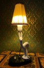 Bordlampe med skjerm Art Deco design rådyr bambi porselensfigur Villeroy & Boch thumbnail