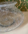 Etikettmerket skål/ bolle/ krukke i klart transparent kunstglass - Benny Motzfeldt Randsfjordglass Norway 1970-tallet thumbnail