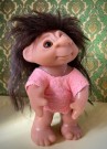 DAM lykketroll sort langt hår 22 cm - Denmark 1977/ 1986 thumbnail