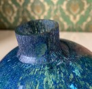 Stor kulevase grønt/ blått kunstglass - Benny Motzfeldt Randsfjord Glassverk Norge 1960 tallet thumbnail
