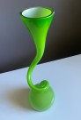 SWING eplegrønn langhalset vase i kunstglass - Britt Bonnesen, Normann Copenhagen Denmark thumbnail