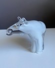 Elg glassfigur/ skulptur i hvitt/klart kunstglass thumbnail